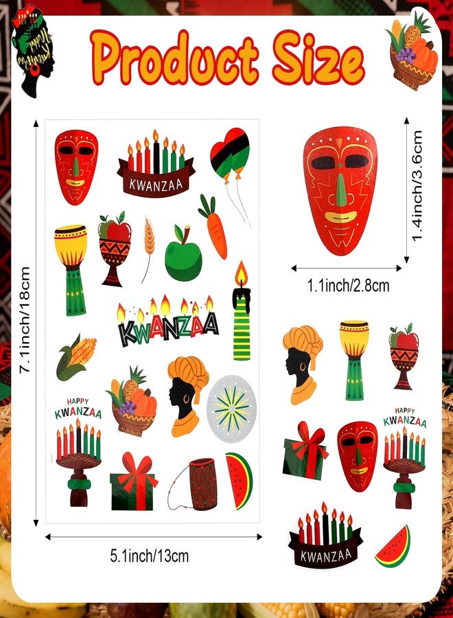 Fenreen Kwanzaa Stickers, 426 PCS Happy Kwanzaa Stickers for Kids, 24 Sheets Self-Adhesive African American Festival Holiday Sticker Crafted Decals for Scrapbooking Activity Decorations Party Favors - Image 2